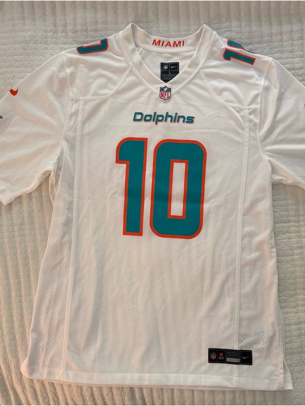 Nike white Tyreek Hill Miami Dolphins game jersey- Size L